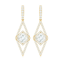 Certified Lab Grown Wedding Dangle Earrings
