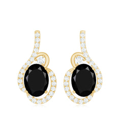 Classic Lab Grown Black Diamond Designer Stud Earrings