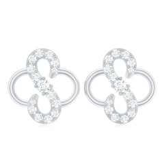 Lab Grown Diamond Floral Stud Earrings with Screw Back