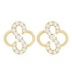 Lab Grown Diamond Floral Stud Earrings with Screw Back