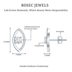 Certified Lab Grown Diamond Minimalist Stud Earrings