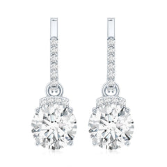 Certified Lab Grown Diamond Bridal Drop Earrings