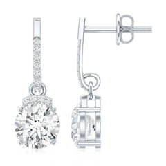 Certified Lab Grown Diamond Bridal Drop Earrings