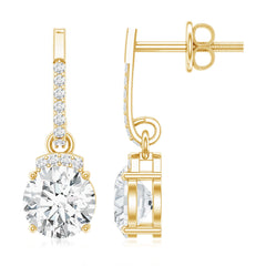 Certified Lab Grown Diamond Bridal Drop Earrings
