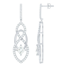 Certified Lab Grown Bridal Dangle Earrings