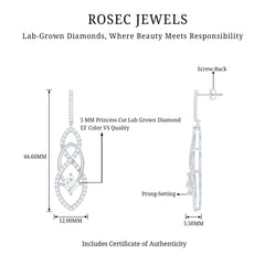 Certified Lab Grown Bridal Dangle Earrings
