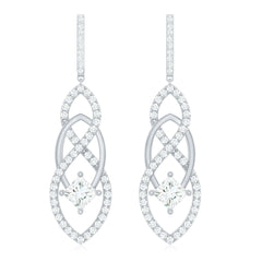 Certified Lab Grown Bridal Dangle Earrings