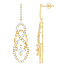 Certified Lab Grown Bridal Dangle Earrings