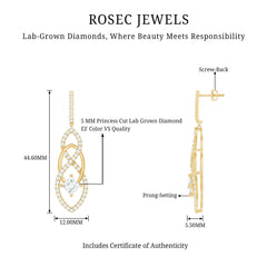 Certified Lab Grown Bridal Dangle Earrings