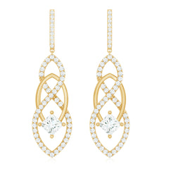 Certified Lab Grown Bridal Dangle Earrings
