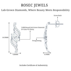 Minimalist Stud Earrings with Lab Grown Diamond