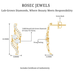 Minimalist Stud Earrings with Lab Grown Diamond