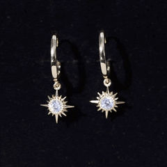 Certified Lab Grown Diamond Sunburst Hoop Earrings