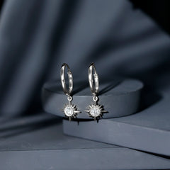 Certified Lab Grown Diamond Sunburst Hoop Earrings