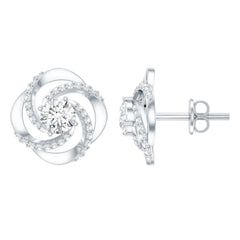 Certified Lab 5 MM Round Diamond Swirl Stud Earrings