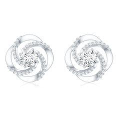 Certified Lab 5 MM Round Diamond Swirl Stud Earrings
