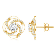 Certified Lab 5 MM Round Diamond Swirl Stud Earrings