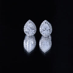 Certified 5X7 MM Lab Grown Diamond Teardrop Stud Earrings