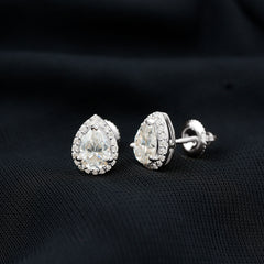 Certified 5X7 MM Lab Grown Diamond Teardrop Stud Earrings