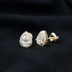 Certified 5X7 MM Lab Grown Diamond Teardrop Stud Earrings