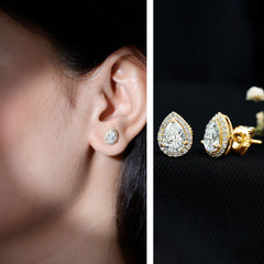Certified 5X7 MM Lab Grown Diamond Teardrop Stud Earrings