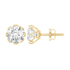 Certified 6 MM Lab Grown Diamond Solitaire Stud Earrings