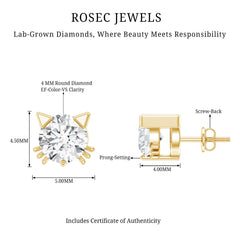 Certified Lab Grown Diamond Hello Kitty Earrings