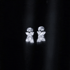 Bezel Set Lab Marquise Diamond Stud Earrings