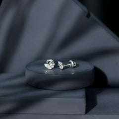 Bezel Set Lab Marquise Diamond Stud Earrings