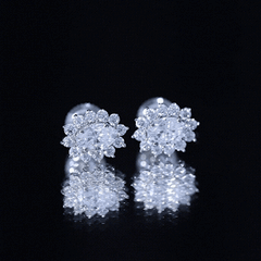 Certified Oval Shaped Lab Grown Diamond Halo Stud Earrings