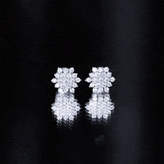Certified Lab Grown Diamond Flower Statement Earrings