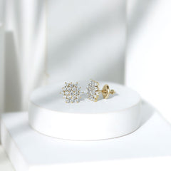 Certified Lab Grown Diamond Flower Statement Earrings