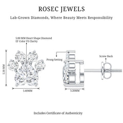 Certified Lab Grown Diamond Dog Paw Stud Earrings