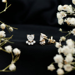 Certified Lab Grown Diamond Dog Paw Stud Earrings