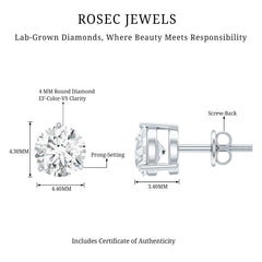 Certified Lab Grown Diamond Solitaire Earrings