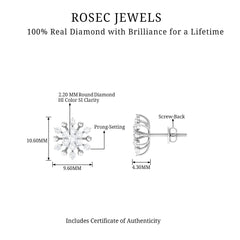 Diamond Cluster Stud Earrings