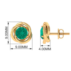1 CT Emerald Classic Stud Earrings for Women