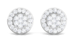 Natural Diamond Round Earrings with Screw Back