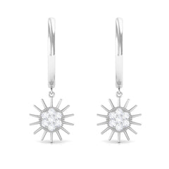 Certified Diamond Sunburst Hoop Earrings