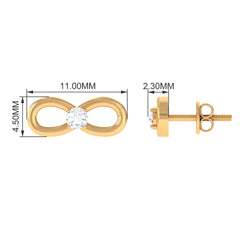 Infinity Stud Earrings for Women with Moissanite