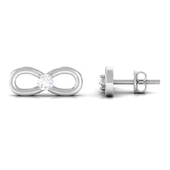 Infinity Stud Earrings for Women with Moissanite