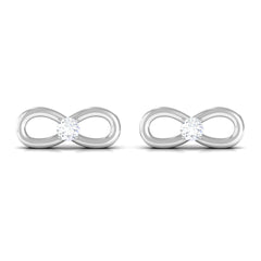 Infinity Stud Earrings for Women with Moissanite