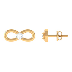 Infinity Stud Earrings for Women with Moissanite