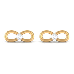 Infinity Stud Earrings for Women with Moissanite