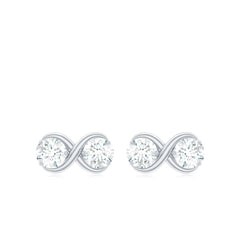 1.25 CT Certified Moissanite Infinity Stud Earrings
