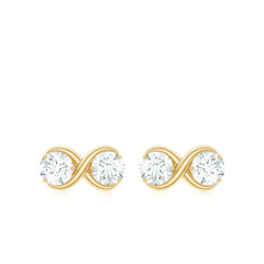1.25 CT Certified Moissanite Infinity Stud Earrings
