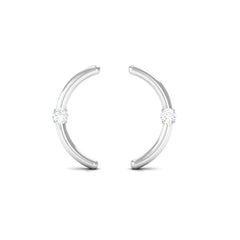 Certified Moissanite Curved Stud Earrings