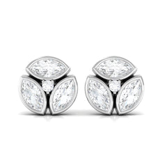 0.75 CT Natural Diamond Minimal Stud Earrings in Gold