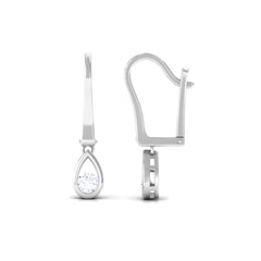 1/2 CT Genuine Diamond Teardrop Hoop Earrings
