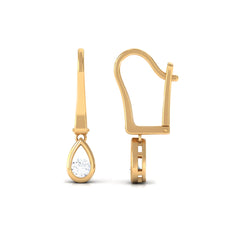 1/2 CT Genuine Diamond Teardrop Hoop Earrings